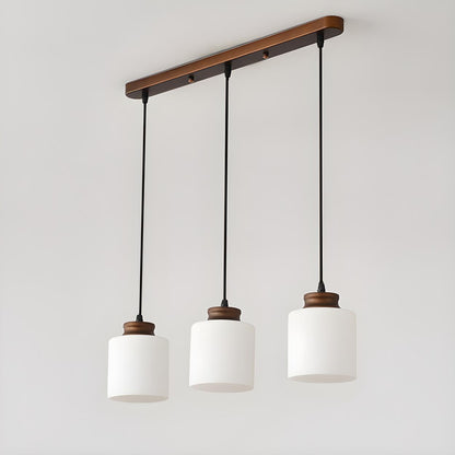 Classic 3-Light Cylinder Brown Island Pendant Light