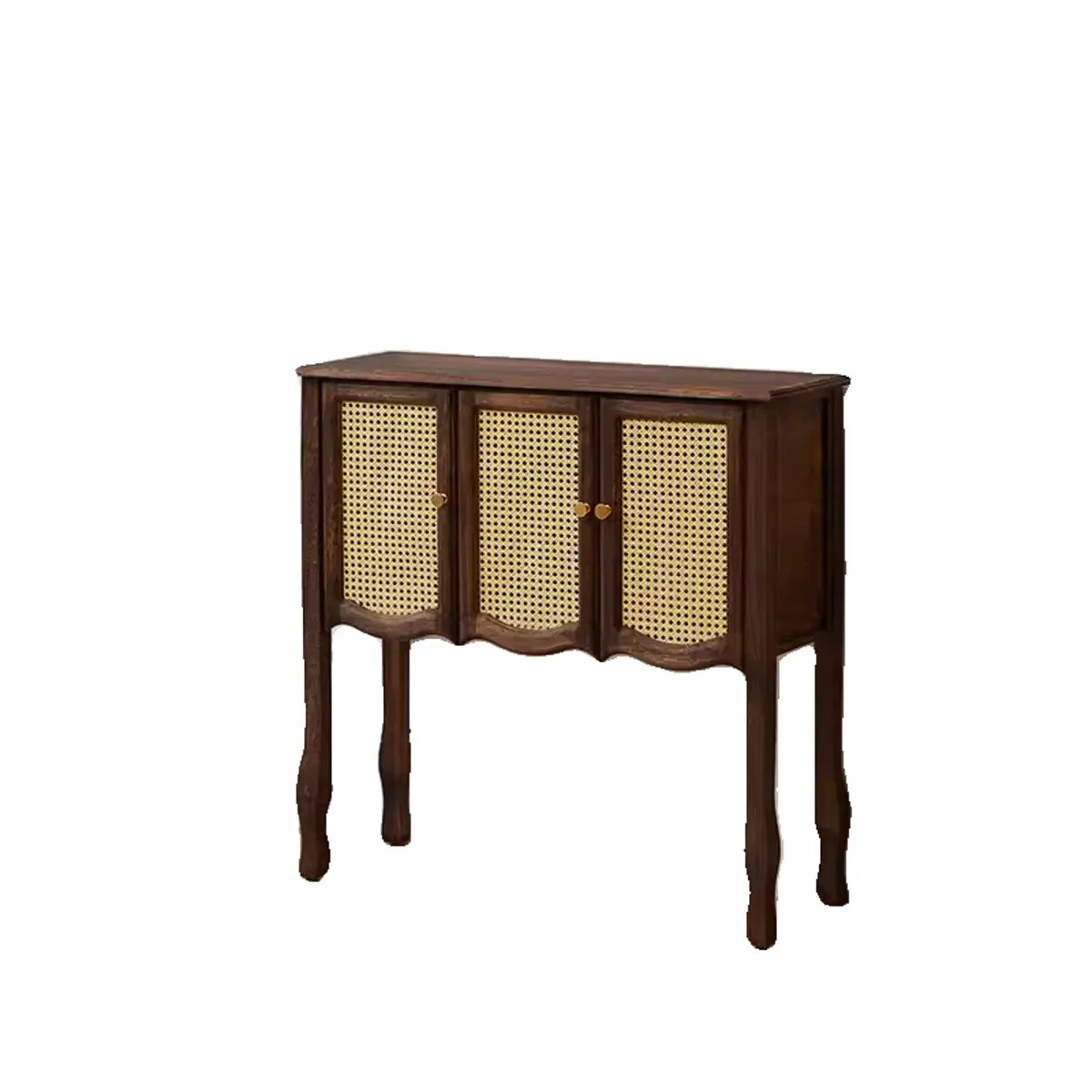 Classic Rectangular Wooden Brown Storage Console Table