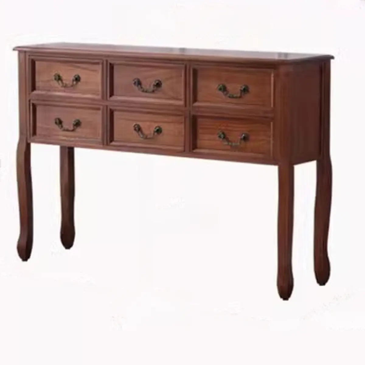 Classic Rectangular Wooden Brown Storage Console Table