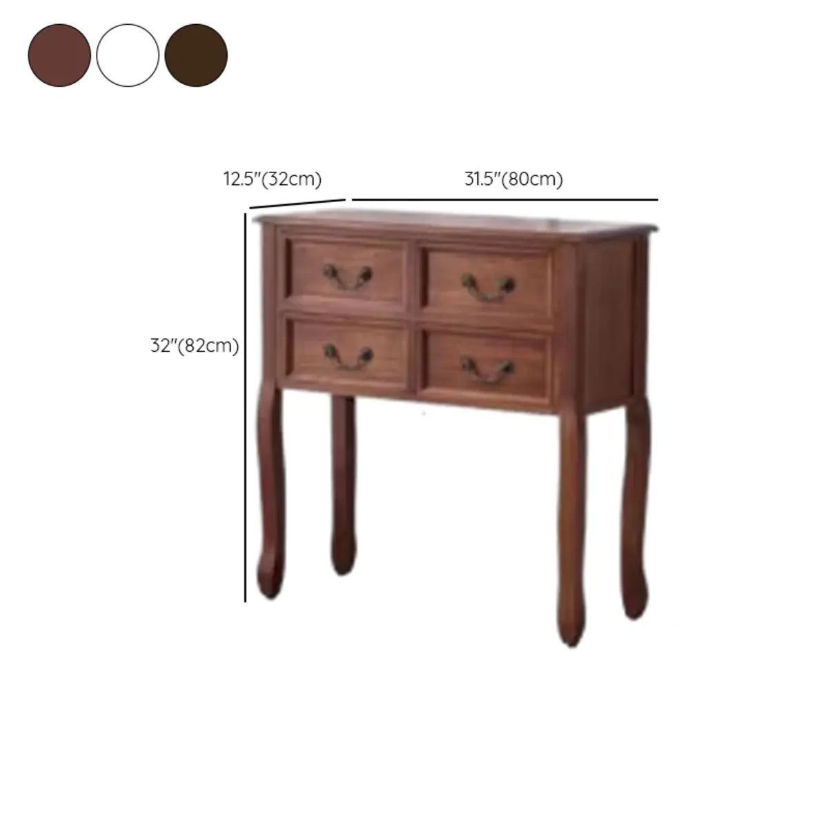 Classic Rectangular Wooden Brown Storage Console Table