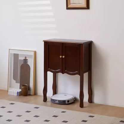 Classic Rectangular Wooden Brown Storage Console Table