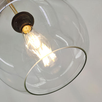 Clear Glass Globe Pendant Light Variable Length