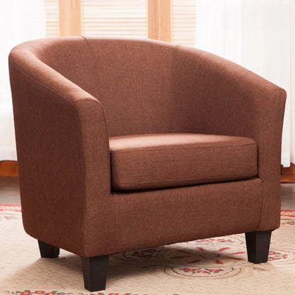 Colorful Linen Fixed Back Barrel Chair with Slipcover