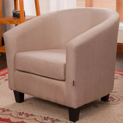 Colorful Linen Fixed Back Barrel Chair with Slipcover