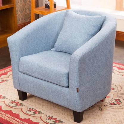 Colorful Linen Fixed Back Barrel Chair with Slipcover