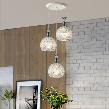 Contemporary 3-Light Globe Silver Dining Room Pendant Light