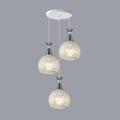 Contemporary 3-Light Globe Silver Dining Room Pendant Light