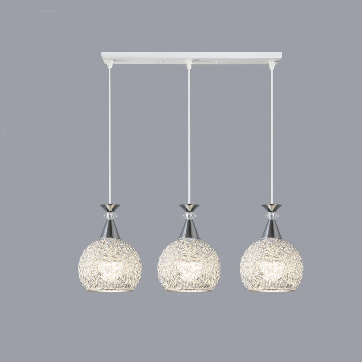 Contemporary 3-Light Globe Silver Dining Room Pendant Light