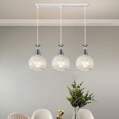 Contemporary 3-Light Globe Silver Dining Room Pendant Light