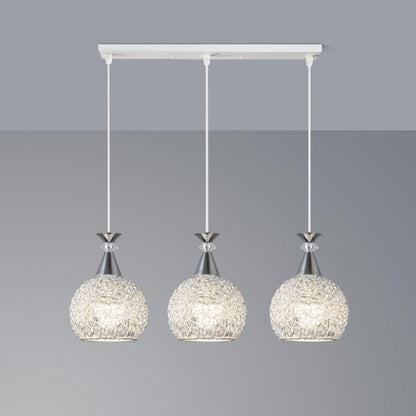 Contemporary 3-Light Globe Silver Dining Room Pendant Light