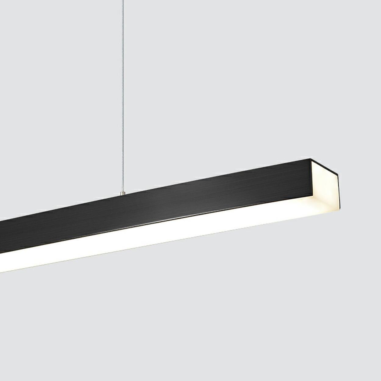 Contemporary Black Linear LED Island Pendant Light