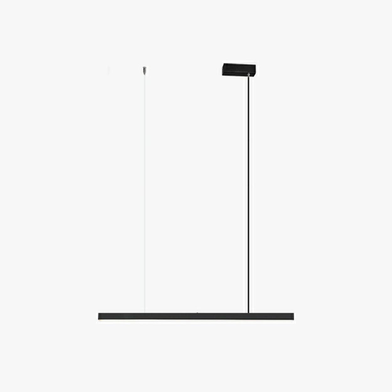 Contemporary Black Linear LED Island Pendant Light