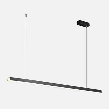 Contemporary Black Linear LED Island Pendant Light