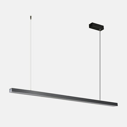 Contemporary Black Linear LED Island Pendant Light