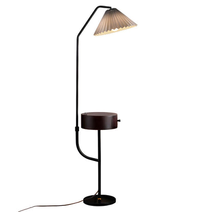 Contemporary Gray Cone Metal Floor Lamp with Storage