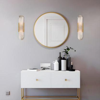 Contemporary Oval Gold Marble Wall Mounted Light