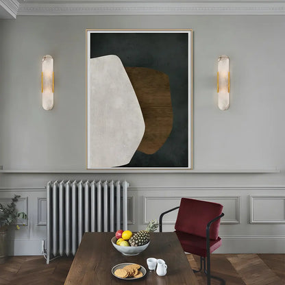 Contemporary Oval Gold Marble Wall Mounted Light