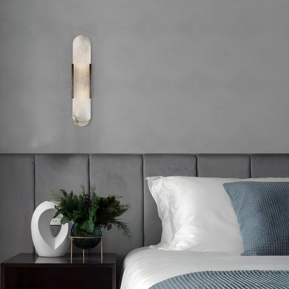 Contemporary Oval Gold Marble Wall Mounted Light