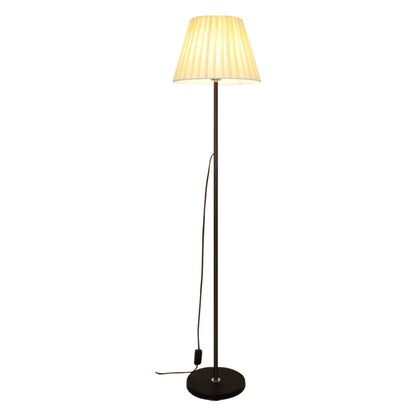 Contemporary Pleated Shade Black Column Floor Lamp