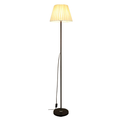 Contemporary Pleated Shade Black Column Floor Lamp