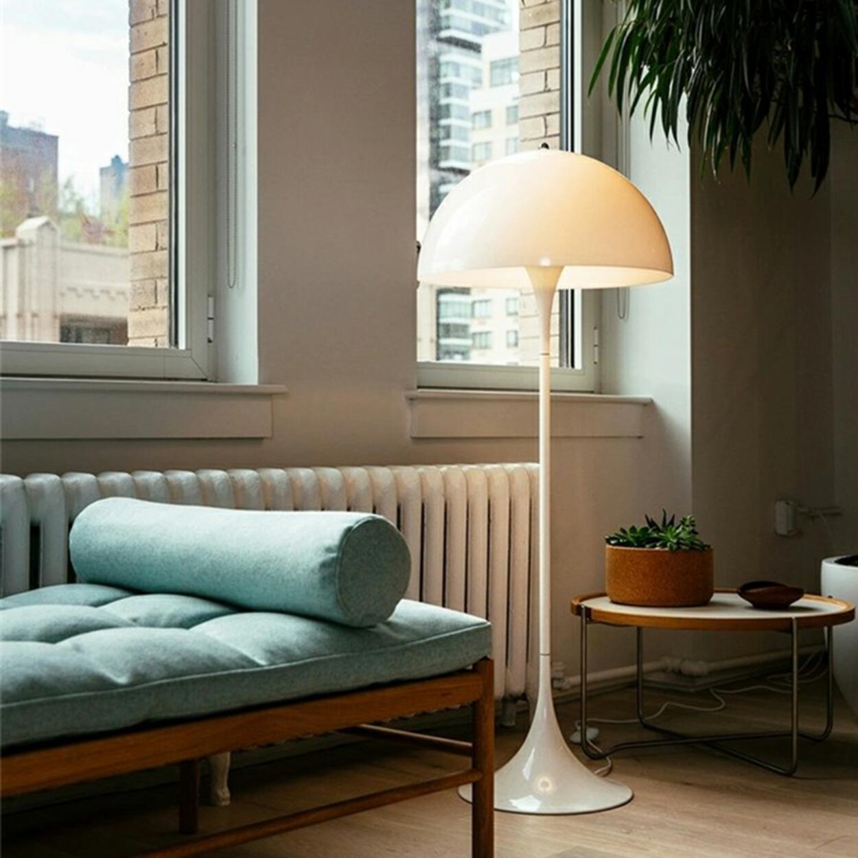 Contemporary White Mushroom Metal LED Floor Lamp