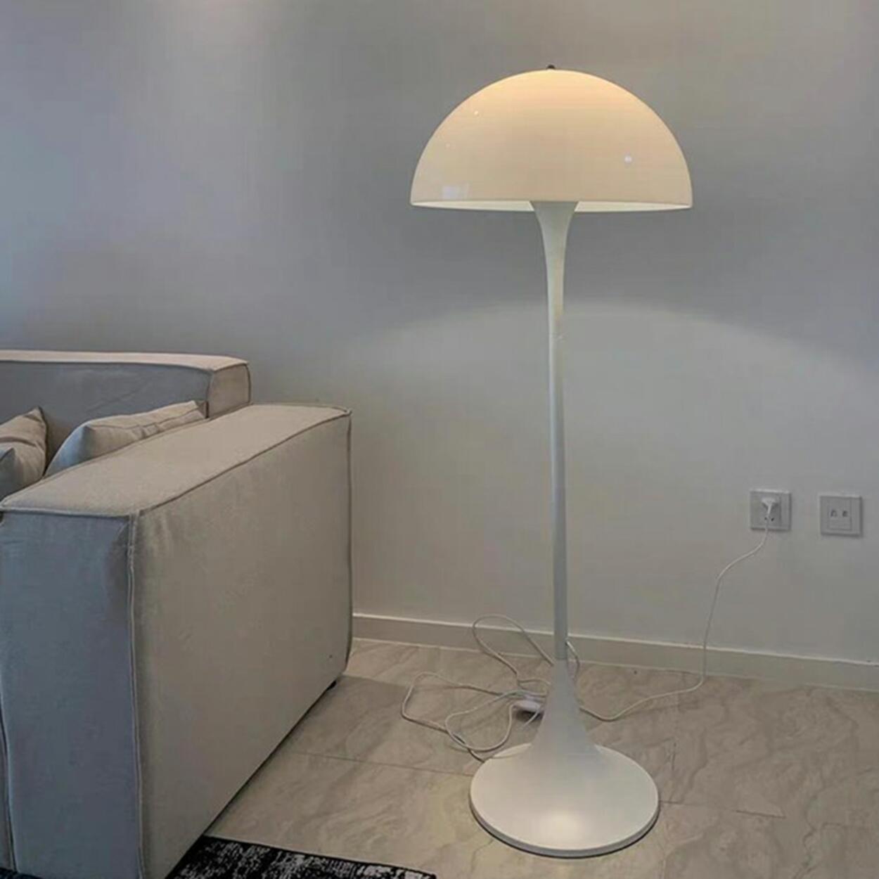 Contemporary White Mushroom Metal LED Floor Lamp