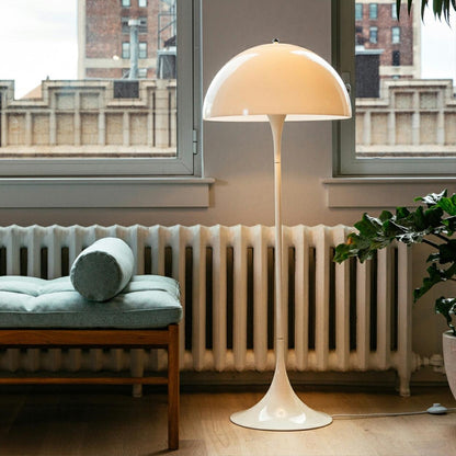 Contemporary White Mushroom Metal LED Floor Lamp