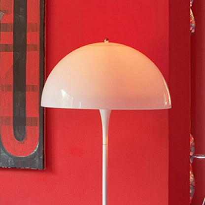 Contemporary White Mushroom Metal LED Floor Lamp