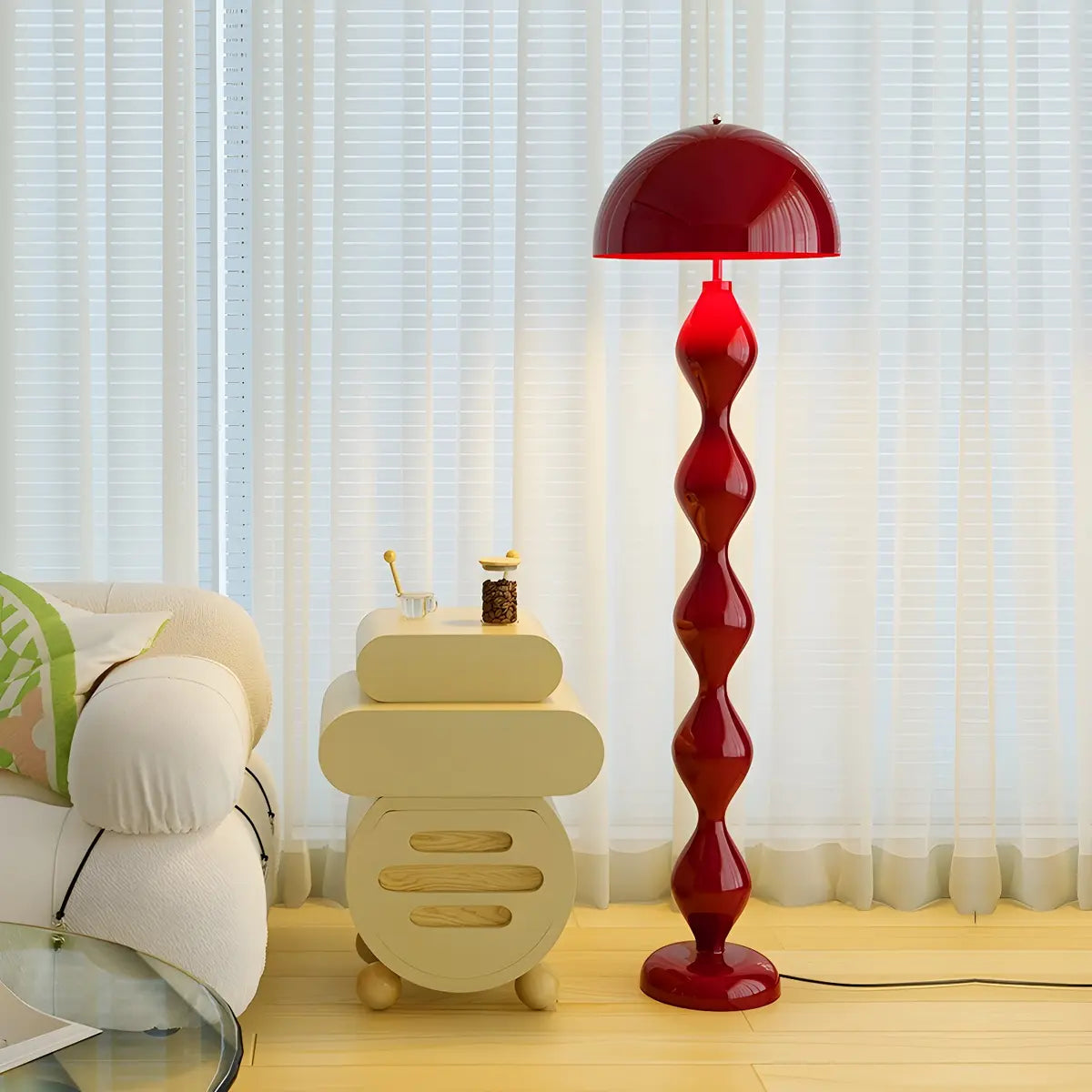 Creative Green Mushroom Metal LED Modern Floor Lamp