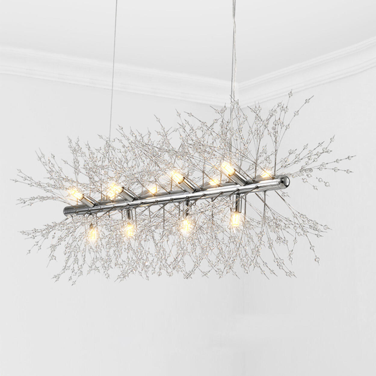 Crystal Branch Modern Gold Island Chandelier Light