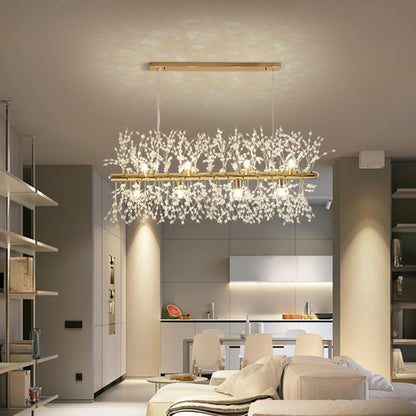 Crystal Branch Modern Gold Island Chandelier Light