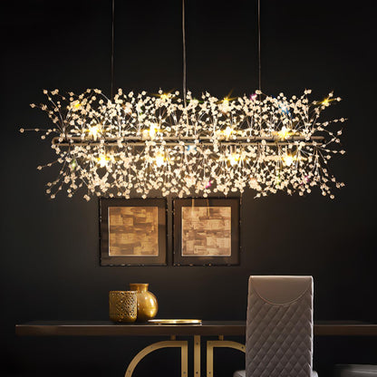 Crystal Branch Modern Gold Island Chandelier Light