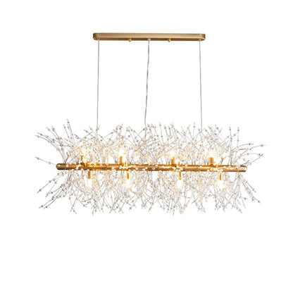 Crystal Branch Modern Gold Island Chandelier Light