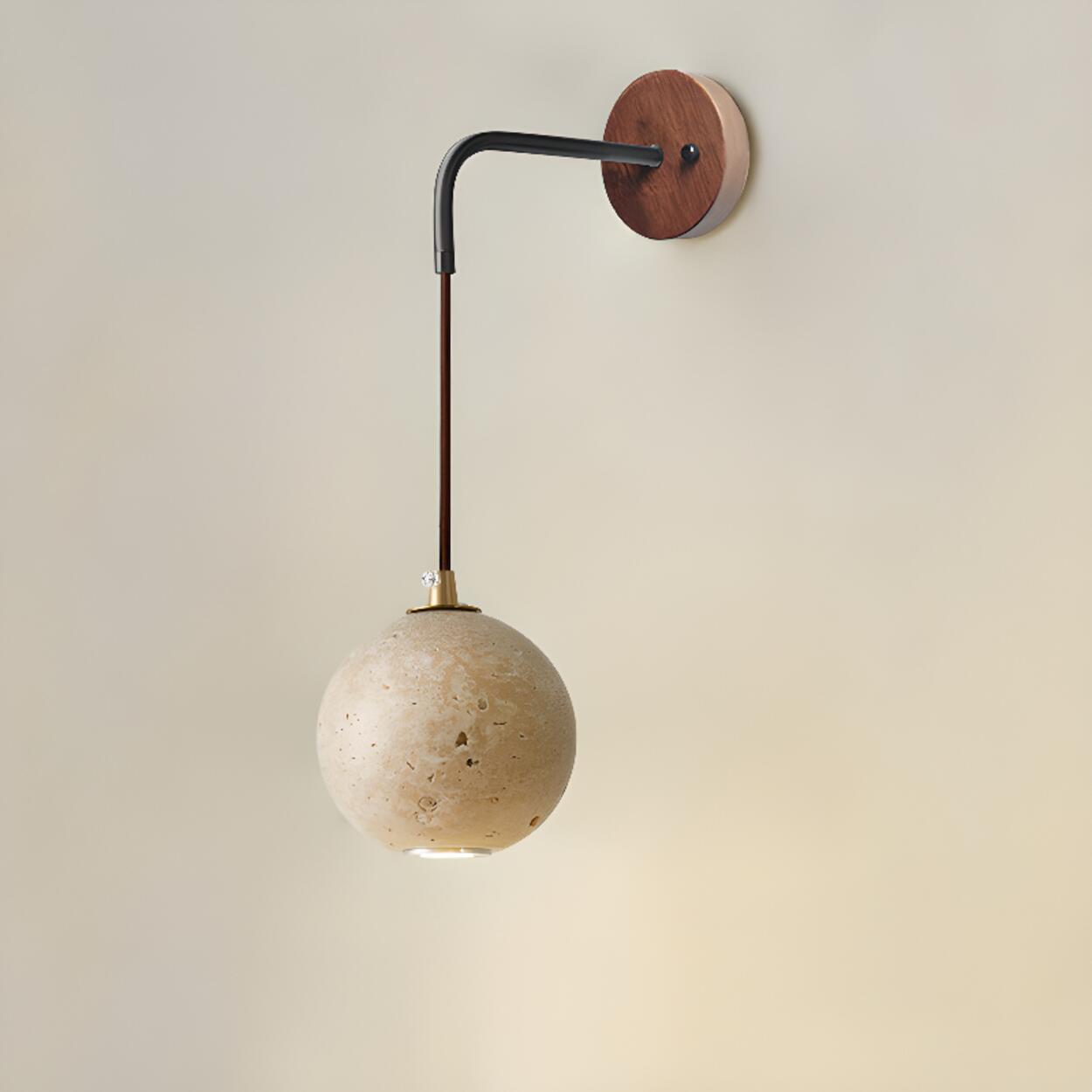 Cylinder Brown and Beige Bedside Pendant Wall Sconce