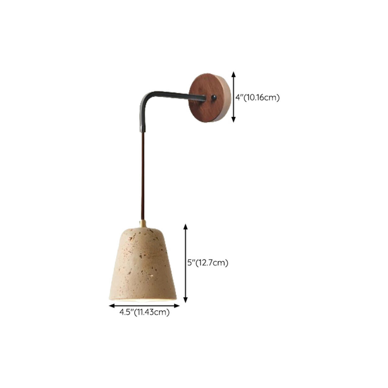 Cylinder Brown and Beige Bedside Pendant Wall Sconce