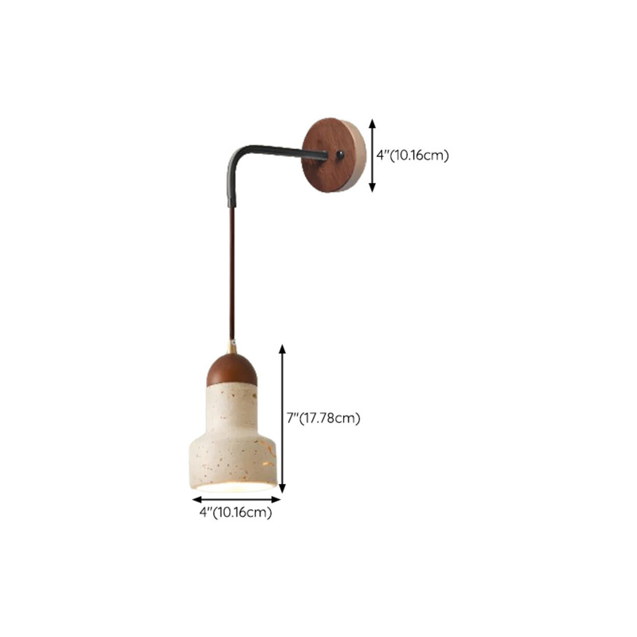 Cylinder Brown and Beige Bedside Pendant Wall Sconce