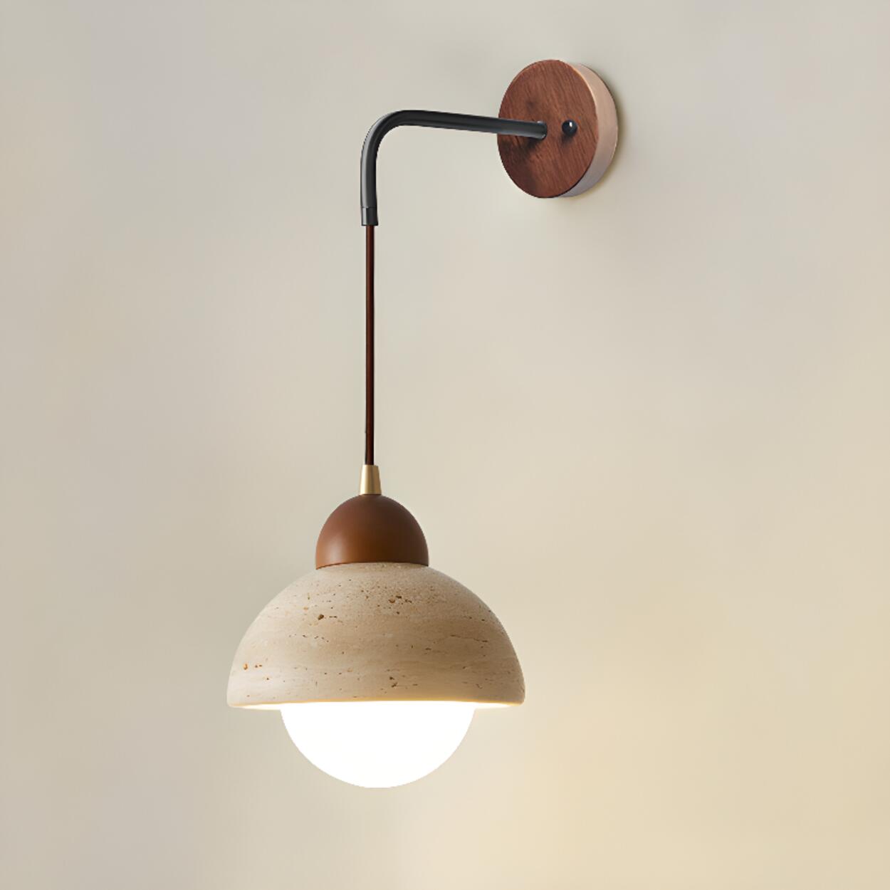 Cylinder Brown and Beige Bedside Pendant Wall Sconce