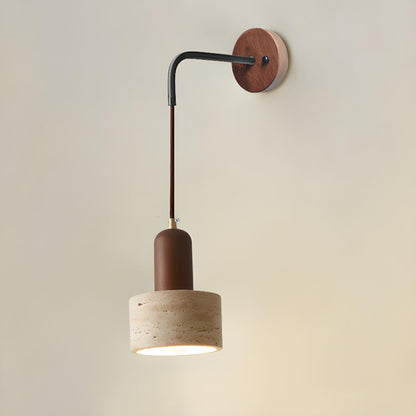 Cylinder Brown and Beige Bedside Pendant Wall Sconce