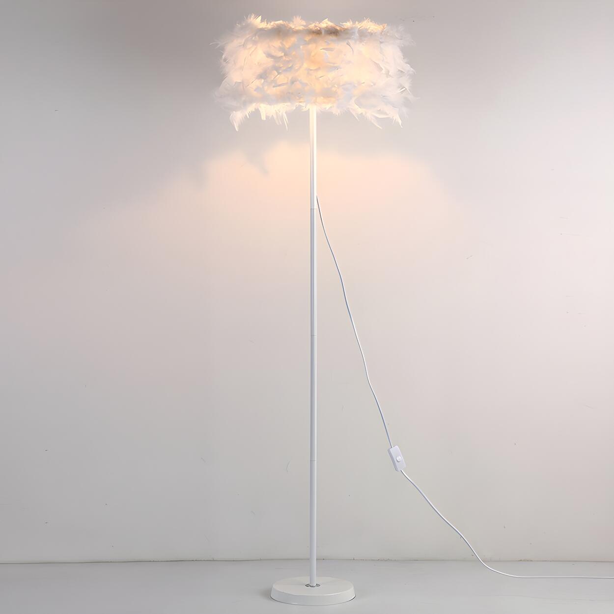 Elegant Adjustable Height Feather Arc Floor Lamp