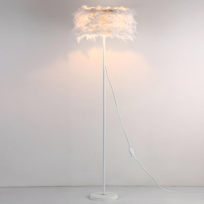 Elegant Adjustable Height Feather Arc Floor Lamp