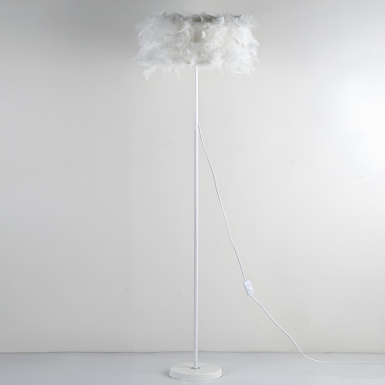 Elegant Adjustable Height Feather Arc Floor Lamp