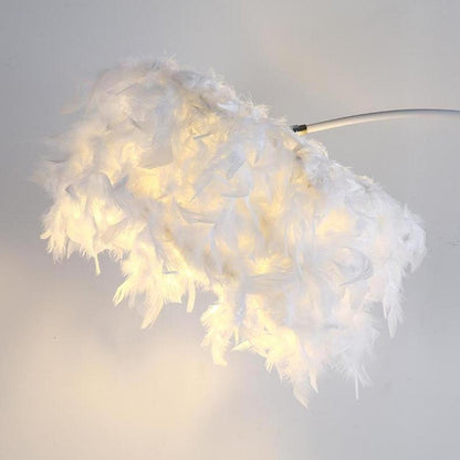 Elegant Adjustable Height Feather Arc Floor Lamp