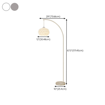 Elegant Chrome Base Flower Metal LED Floor Lamp