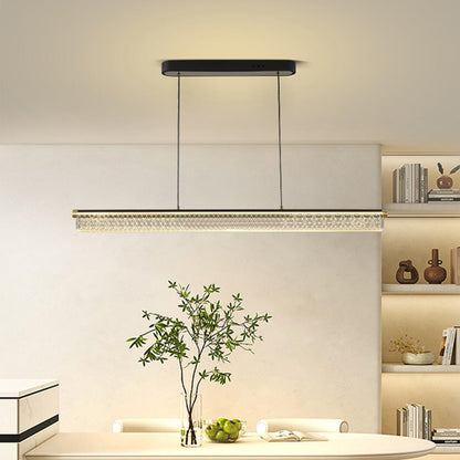 Elegant Linear Glass Cylinder Island Pendant Light