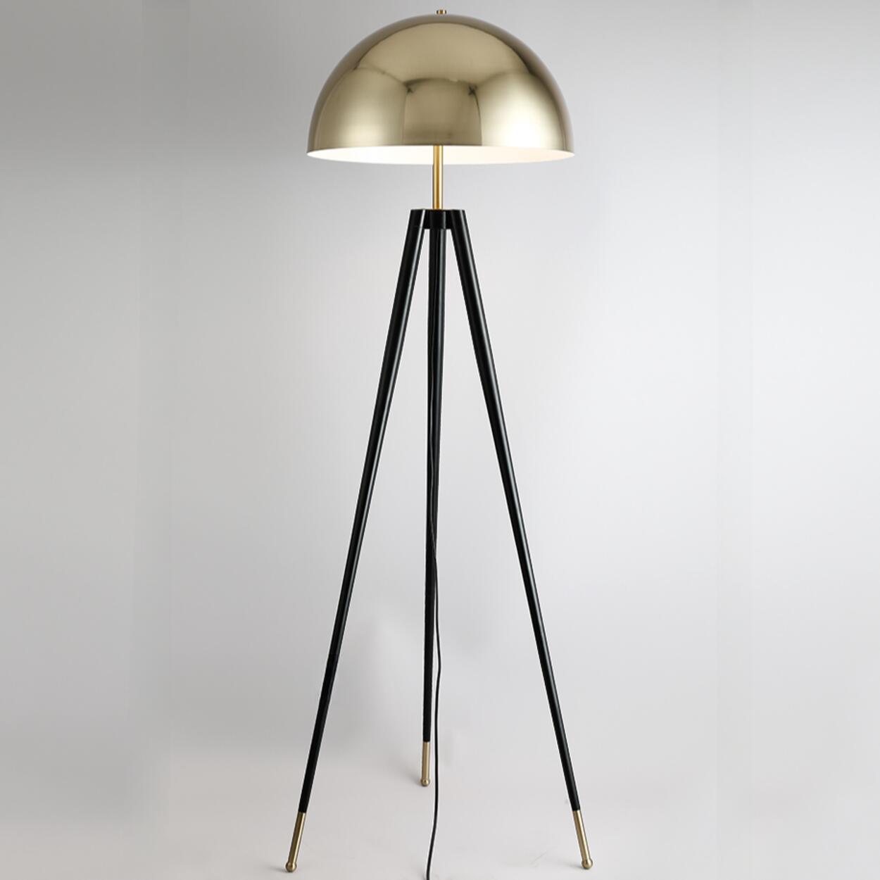 Elegant Metal Tripod Dome Floor Lamp Foot Switch