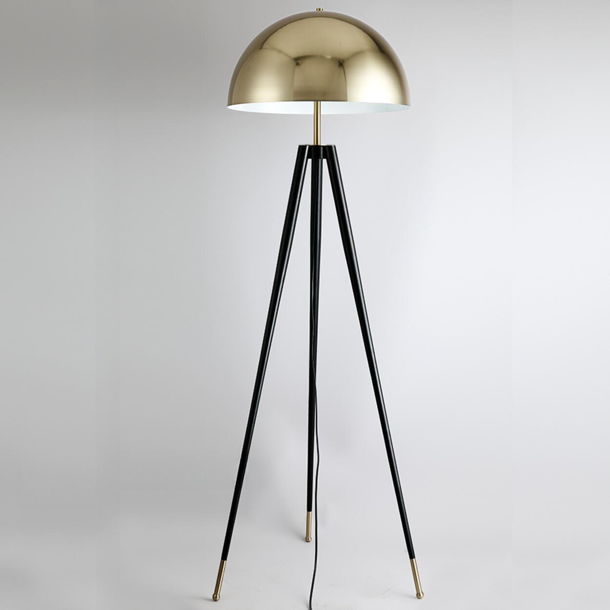 Elegant Metal Tripod Dome Floor Lamp Foot Switch