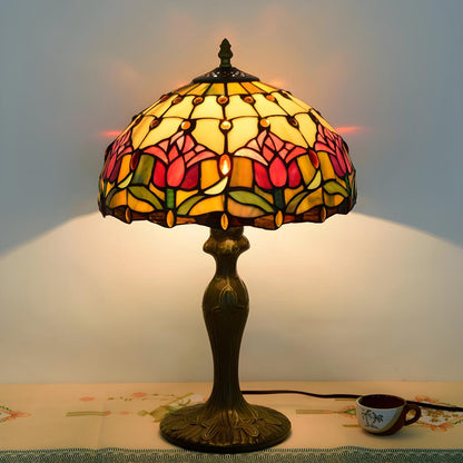 Elegant Tiffany Stained Glass Dome Decor Table Lamp