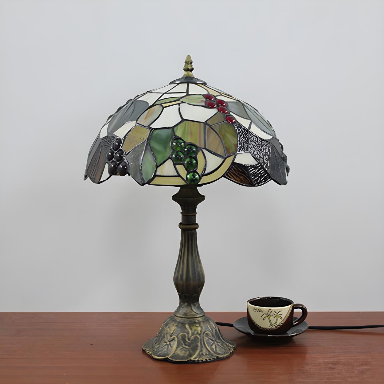 Elegant Tiffany Stained Glass Dome Decor Table Lamp