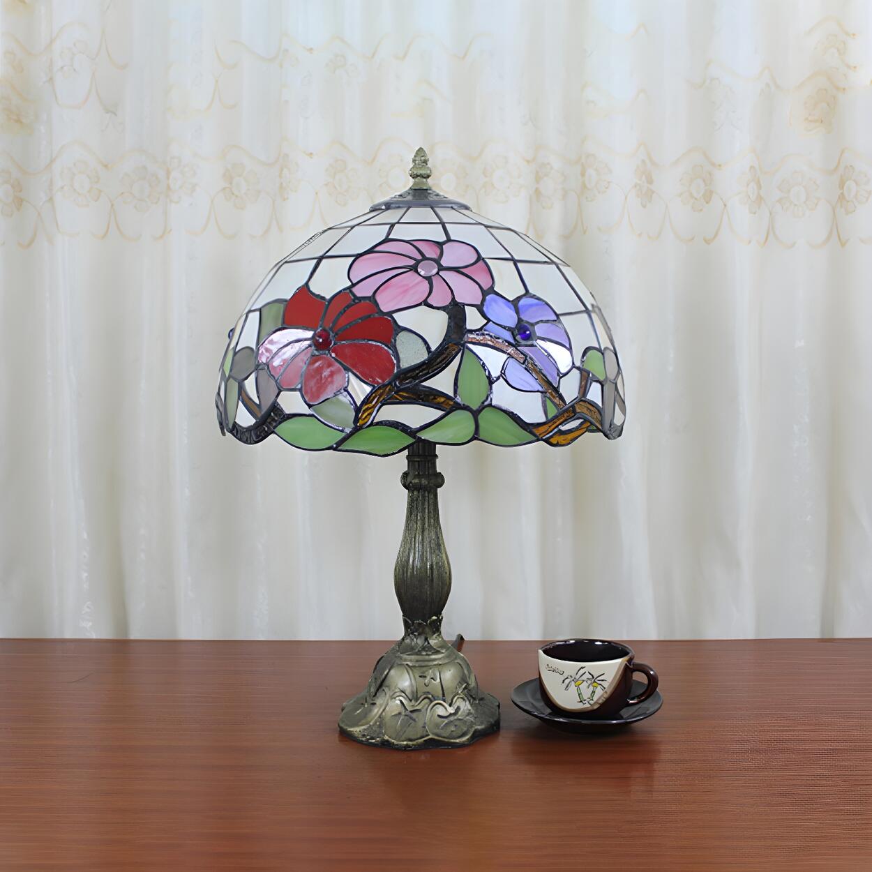 Elegant Tiffany Stained Glass Dome Decor Table Lamp