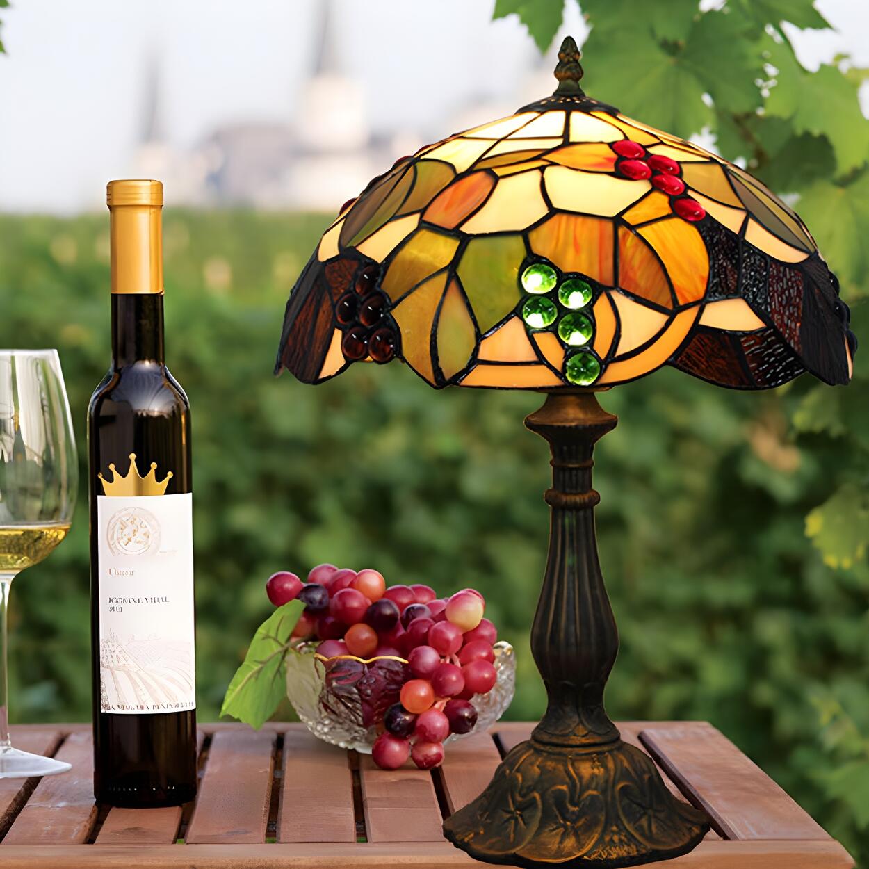 Elegant Tiffany Stained Glass Dome Decor Table Lamp